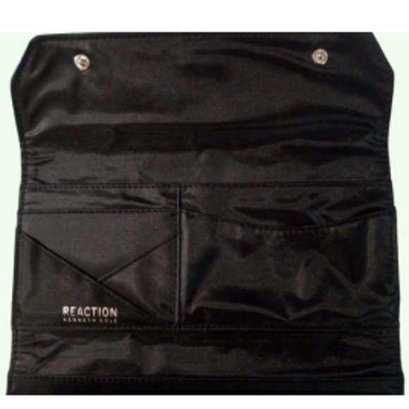 Kenneth Cole Reaction Women's Print Tri-fold Snap Clutch Wallet          Tan & B - Picture 7 of 10